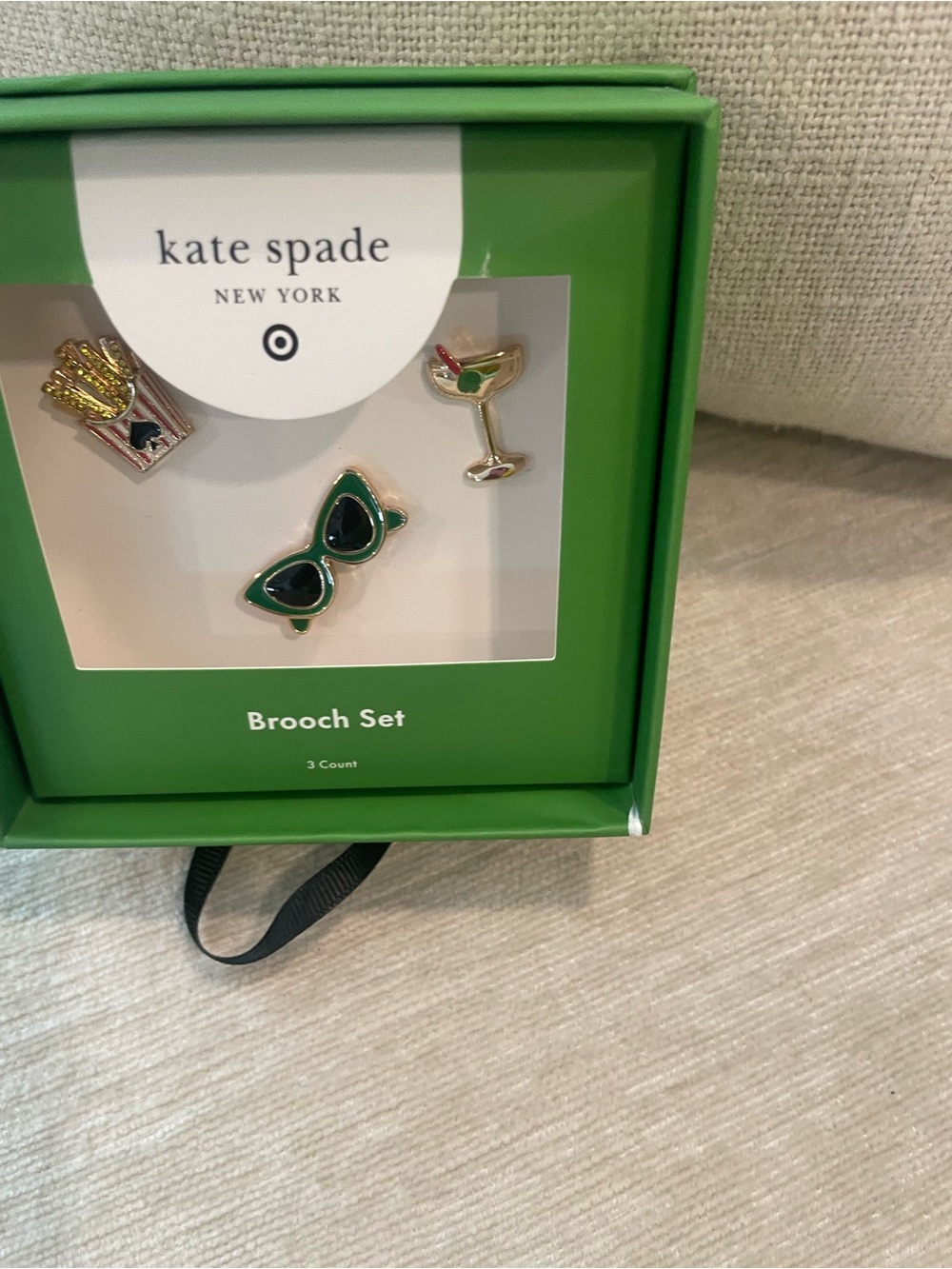 kate spade New York Green Enamel Brooch Set